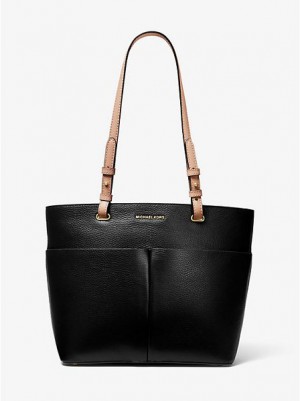 Michael Kors Bedford Medium Pebbled Leren Tote Tassen Dames Zwart | 658172-KQM