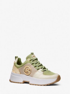 Michael Kors Cosmo Canvas Sneakers Dames Olijfgroen | 184950-VDR