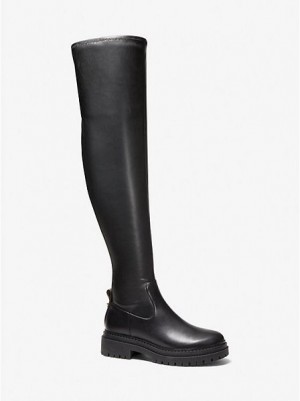 Michael Kors Cyrus Faux Over-the-knee Leren Laarzen Dames Zwart | 729614-ZTF