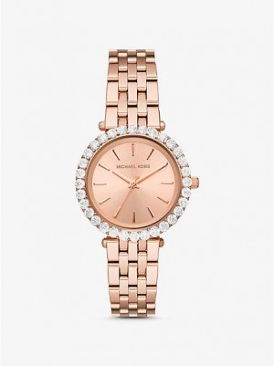 Michael Kors Darci Pave Horloge Dames Roze Goud | 289475-WEP