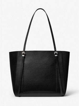 Michael Kors Gramercy Leren Tote Tassen Dames Zwart | 892371-HEK