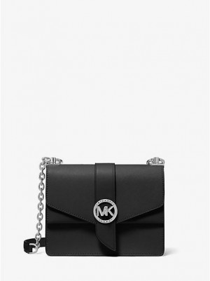 Michael Kors Greenwich Small Saffiano Leren Crossbodytassen Dames Zwart | 450237-CNS