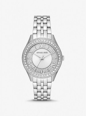 Michael Kors Harlowe Pave Horloge Dames Zilver | 730829-CNB