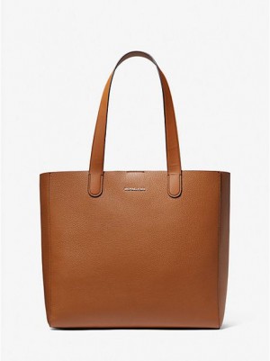 Michael Kors Hudson Pebbled Leren Tote Tassen Heren Bruin | 103654-QIE