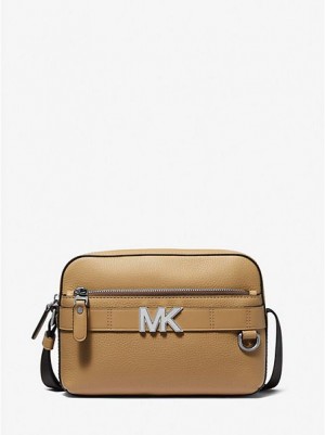 Michael Kors Hudson Pebbled Leren Utility Crossbodytassen Heren Bruin | 576241-AYW