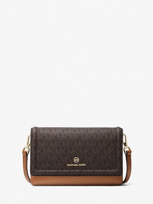 Michael Kors Jet Set Small Logo Smartphone Convertible Crossbodytassen Dames Bruin | 283145-SLC