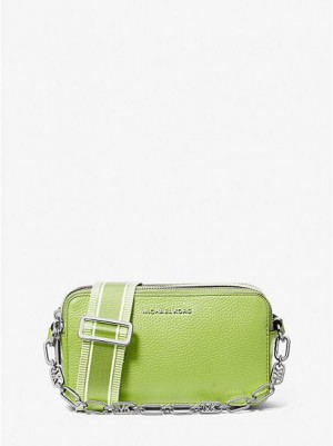 Michael Kors Jet Set Small Pebbled Leren Double-zip Camera Mini Tassen Dames Groen | 879130-QLW