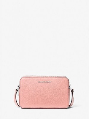 Michael Kors Jet Set Small Pebbled Leren Double-zip Camera Mini Tassen Dames Roze | 159807-NYT