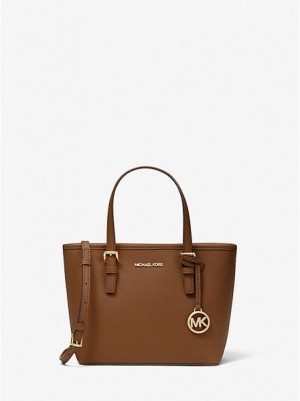 Michael Kors Jet Set Travel Extra-small Saffiano Leren Tote Tassen Dames Bruin | 904825-LBG