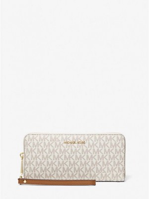 Michael Kors Large Logo Continental Portefeuille Dames Lichtgeel | 859416-IQU