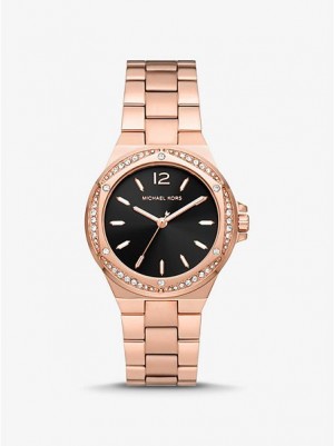 Michael Kors Lennox Pave Horloge Dames Roze Goud | 754918-LBH