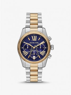 Michael Kors Lexington Horloge Dames Zilver Goud | 670825-GRJ