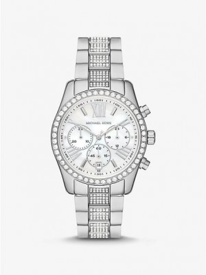 Michael Kors Lexington Pave Horloge Dames Zilver | 419753-PDE