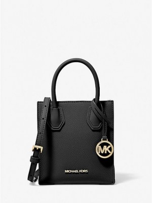 Michael Kors Mercer Extra-small Pebbled Leren Crossbodytassen Dames Zwart | 195407-KOH