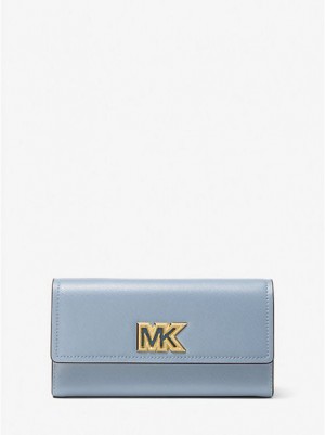 Michael Kors Mimi Large Saffiano Leren Bi-fold Portefeuille Dames Blauw | 597014-GQO