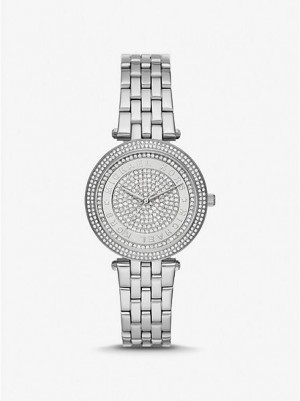 Michael Kors Mini Darci Pave Horloge Dames Zilver | 582931-JKO