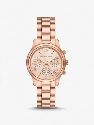 Michael Kors Mini Runway Horloge Dames Roze Goud | 142683-TLV