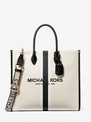 Michael Kors Mirella Large Canvas Tote Tassen Dames Zwart | 869703-OUH