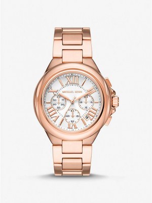 Michael Kors Oversized Camille Horloge Dames Roze Goud | 831450-ZGR