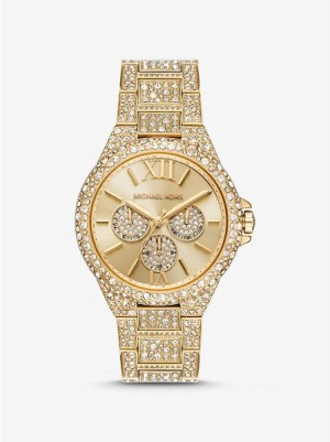 Michael Kors Oversized Camille Pave Horloge Dames Goud | 320794-BKI