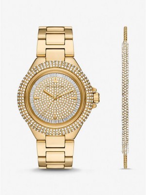 Michael Kors Oversized Camille Pave Horloge Dames Goud | 387425-NMI