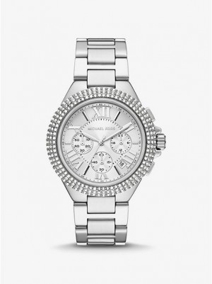 Michael Kors Oversized Camille Pave Horloge Dames Zilver | 458369-LBK