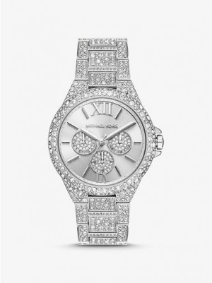 Michael Kors Oversized Camille Pave Horloge Dames Zilver | 476103-IFJ