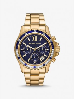 Michael Kors Oversized Everest Pave Horloge Dames Goud | 083769-KYN