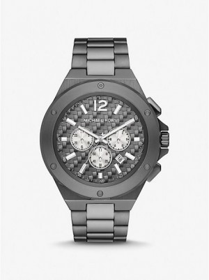 Michael Kors Oversized Lennox Gunmetal Horloge Dames Grijs | 056437-IJU