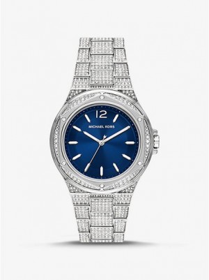 Michael Kors Oversized Lennox Pave Horloge Dames Zilver | 852710-RGY