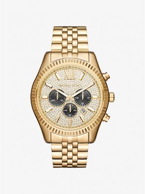 Michael Kors Oversized Lexington Horloge Dames Goud | 439270-BGI