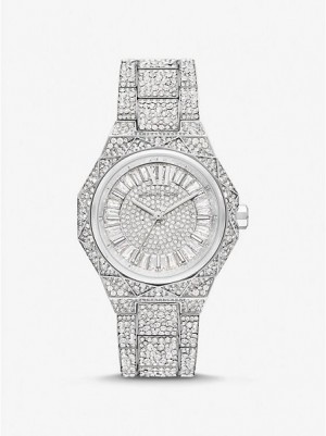 Michael Kors Oversized Raquel Pave Horloge Dames Zilver | 960154-TDG