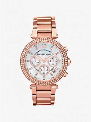 Michael Kors Parker Horloge Dames Roze Goud | 108925-XQD