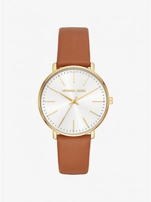 Michael Kors Pyper Leren Horloge Dames Goud | 916750-OXT