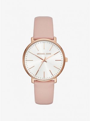 Michael Kors Pyper Leren Horloge Dames Roze Goud | 821509-XHP