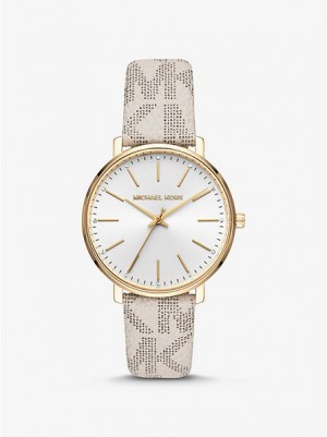 Michael Kors Pyper Logo Horloge Dames Goud | 569071-LAZ