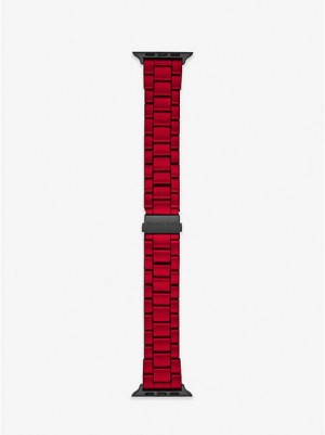 Michael Kors Red-coated Stainless Steel Riemen For Apple Horloge Dames Rood | 541702-IBZ