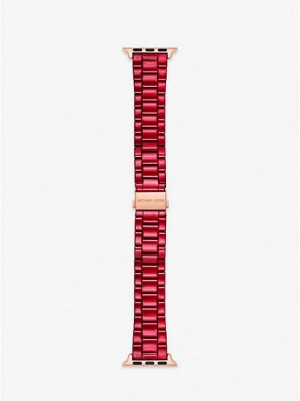 Michael Kors Red-coated Stainless Steel Riemen For Apple Horloge Dames Rood | 259310-BHG