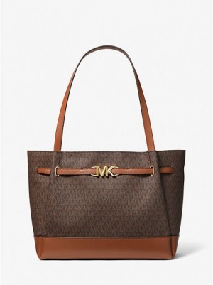 Michael Kors Reed Large Logo Tote Tassen Dames Bruin | 531247-ZIU