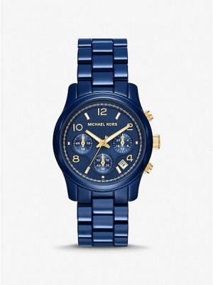 Michael Kors Runway Horloge Dames Blauw | 083264-GAV