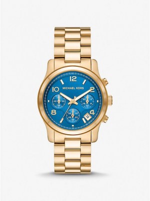 Michael Kors Runway Horloge Dames Goud | 483109-ERO