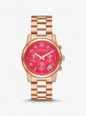 Michael Kors Runway Horloge Dames Roze Goud | 095768-COF