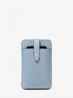 Michael Kors Saffiano Leren Smartphone Crossbodytassen Dames Blauw | 157603-EDH