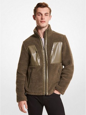 Michael Kors Sherpa Jassen Heren Olijfgroen | 368457-SJK