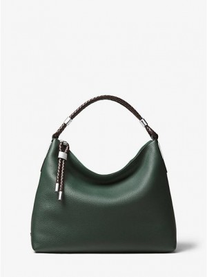 Michael Kors Skorpios Small Pebbled Leren Schoudertassen Dames Groen | 075463-FWZ