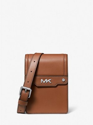 Michael Kors Varick Leren Smartphone Crossbodytassen Heren Bruin | 876210-DNC