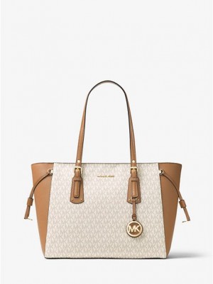 Michael Kors Voyager Medium Logo Tote Tassen Dames Lichtgeel | 734106-LJK