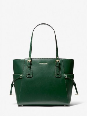 Michael Kors Voyager Small Leren Tote Tassen Dames Groen | 625934-AMQ