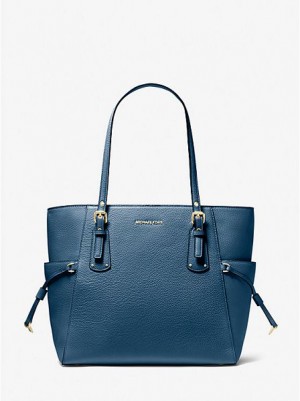 Michael Kors Voyager Small Pebbled Leren Tote Tassen Dames Blauw | 891763-MPT