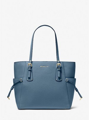 Michael Kors Voyager Small Pebbled Leren Tote Tassen Dames Blauw | 049758-GRO